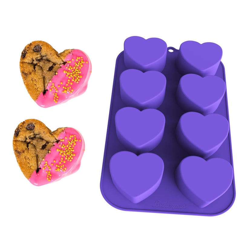 Bakerpan Valentine Silicone Molds for Baking, Mini Cake Heart Pan - Image 1